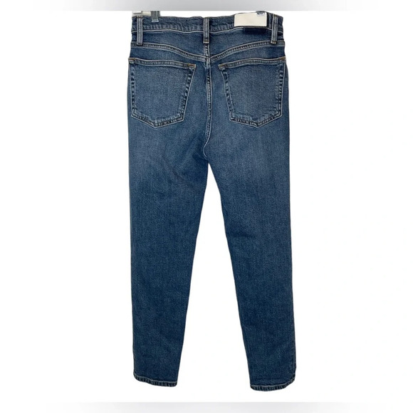Re/Done 90's High Rise Ankle Crop Blue Jeans in Mid 70s Color Size 28 - Picture 4 of 12